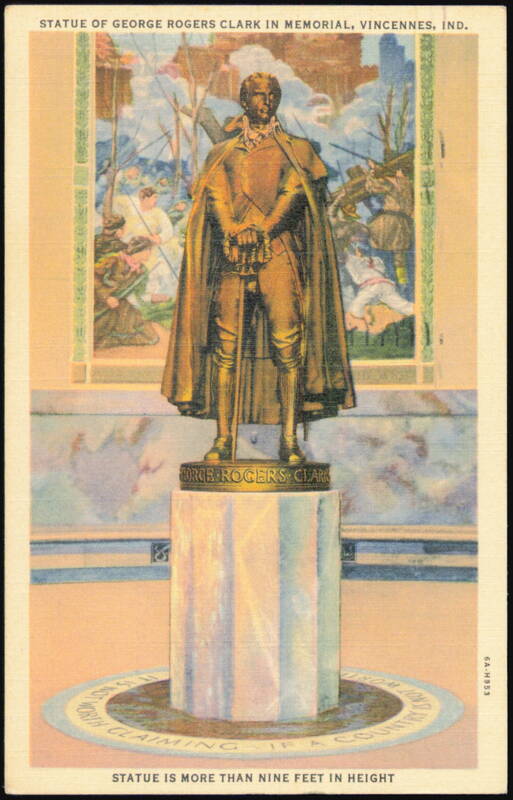 Statue of George Rogers Clark in Memorial Vincennes Indiana
