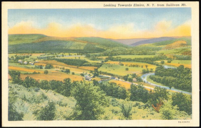 Looking Towards Elmira, N. Y. from Sullivan Mt. New York