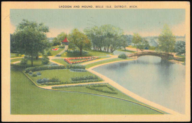 Lagoon and Mound, Belle Isle Detroit Michigan