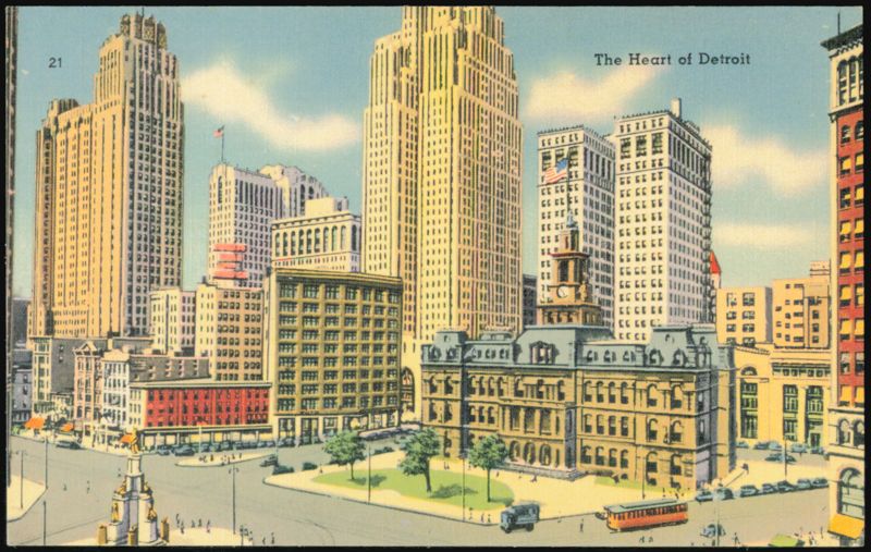 The Heart of Detroit Cityscape View Michigan