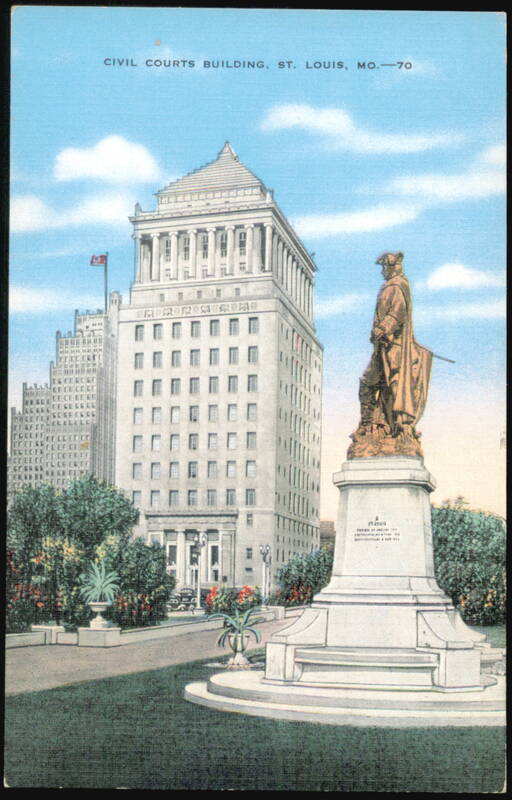 Civil Courts Building and Saint Louis Statue St. Louis Missouri