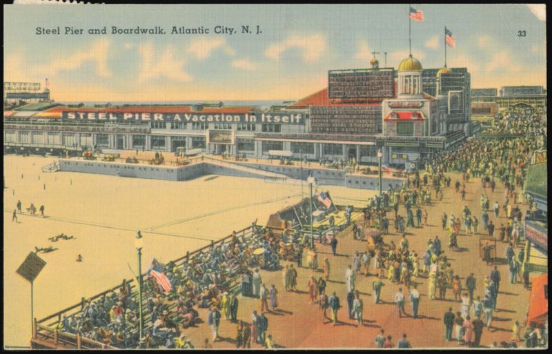 Steel Pier and Boardwalk, Atlantic City New Jersey