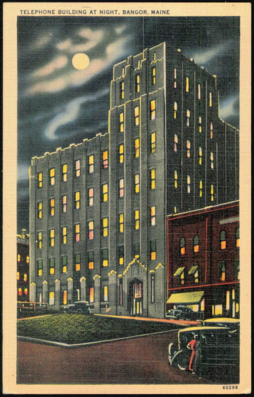 Telephone Building at Night Bangor Maine