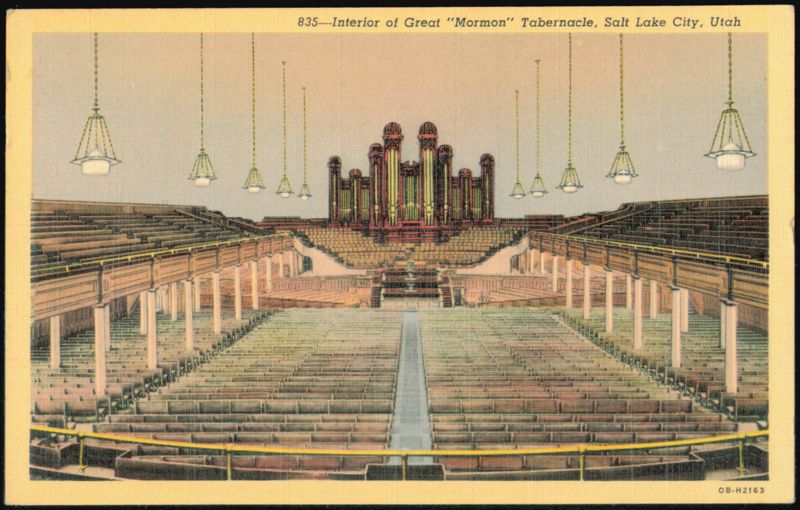 Interior of Great Mormon Tabernacle, Salt Lake City Utah
