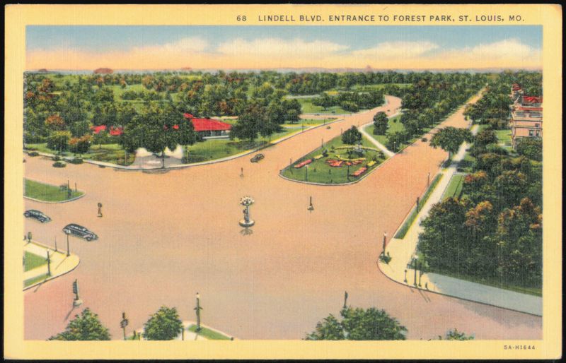 Lindell Boulevard Entrance to Forest Park St. Louis Missouri
