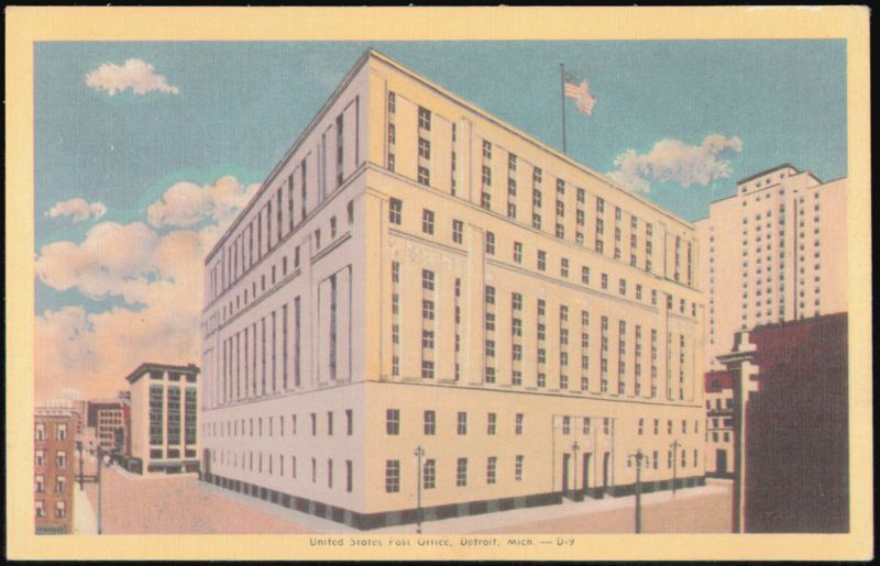 United States Post Office Building Detroit Michigan