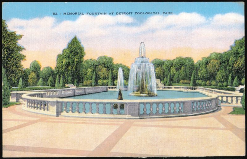 Memorial Fountain at Detroit Zoological Park Royal Oak Michigan