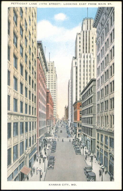 Petticoat Lane, 11th Street Looking East from Main St. Kansas City Missouri
