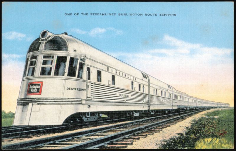 Burlington Route Denver Zephyr Streamlined Train Locomotives
