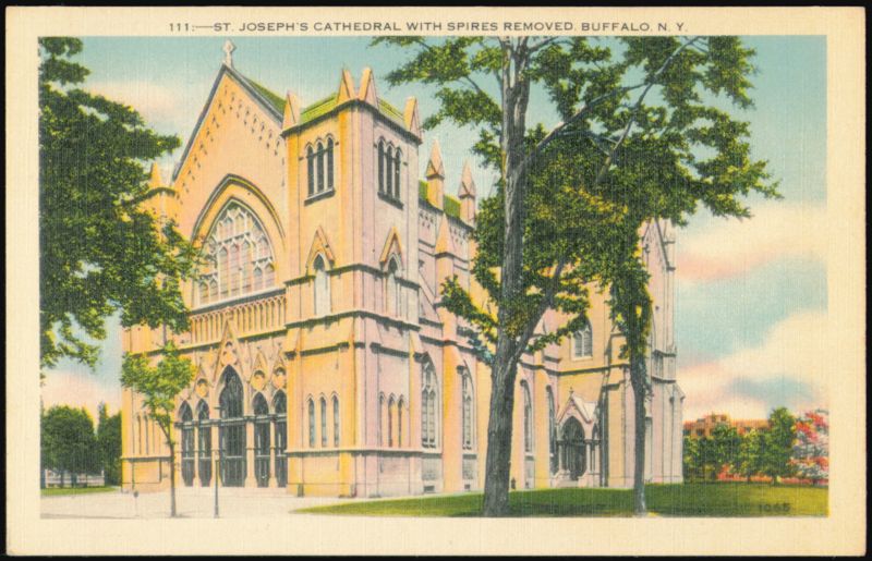 St. Joseph's Cathedral with Spires Removed Buffalo New York