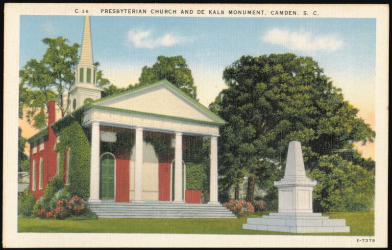 Presbyterian Church and De Kalb Monument Camden South Carolina