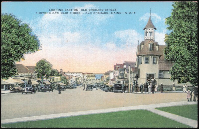 Looking East on Old Orchard Street, Catholic Church Old Orchard Beach Maine