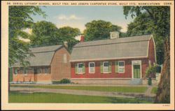 Dr. Daniel Lathrop School and Joseph Carpenter Store Postcard