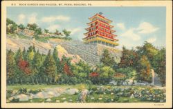 Rock Garden and Pagoda, Mt. Penn Postcard
