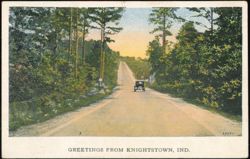 Scenic Roadway with Automobile Postcard