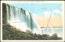 Canadian Falls from Below, Niagara Falls Postcard