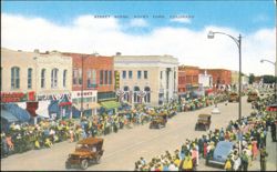 Street Scene, Fair Day Parade on North Main Street Postcard