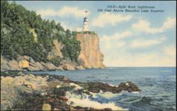 Split Rock Lighthouse, 200 Feet Above Lake Superior Postcard