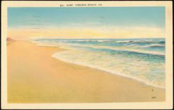Surf at Virginia Beach, Virginia Postcard