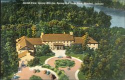 Aerial View, Spring Mill Inn, Spring Mill State Park Postcard