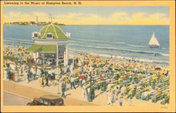 Listening to the Music at Hampton Beach Postcard