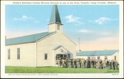 Soldiers Attending Sunday Morning Services, Army Chapel Postcard