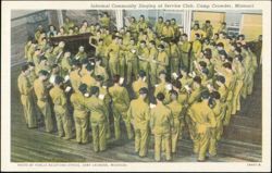 Informal Community Singing at Service Club, Camp Crowder Postcard