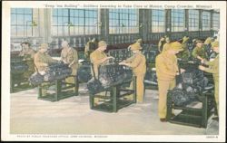 Soldiers Learning to Take Care of Motors, Camp Crowder Postcard
