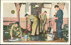 Cleaning Barracks, Camp Crowder, Missouri Postcard