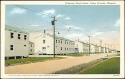 Company Street Scene, Camp Crowder, Missouri Postcard
