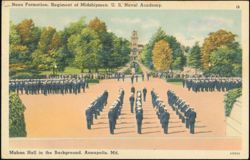 Noon Formation, Regiment of Midshipmen, U.S. Naval Academy Postcard