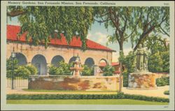 Memory Gardens, San Fernando Mission Postcard