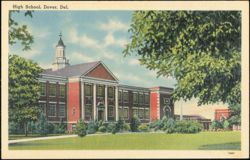 High School Building Postcard