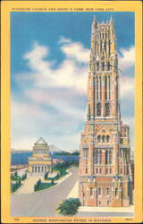 Riverside Church and Grant's Tomb, New York City Postcard