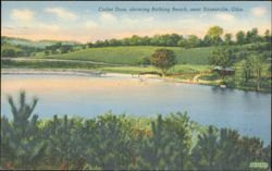 Cutler Dam and Bathing Beach near Zanesville, Ohio Postcard