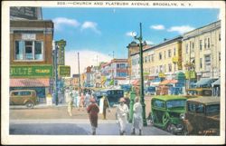 Church and Flatbush Avenue, Brooklyn, New York Postcard