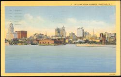 Skyline from Harbor, Buffalo, New York Postcard