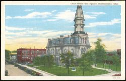 Court House and Square, Bellefontaine, Ohio Postcard