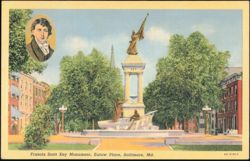 Francis Scott Key Monument, Eutaw Place Postcard