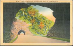 Looking Through a Double Tunnel on Blue Ridge Parkway Postcard