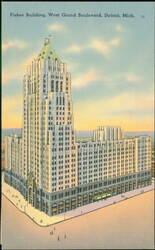 Fisher Building, West Grand Boulevard Postcard