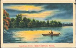 Moonlight Scene on the Water Postcard