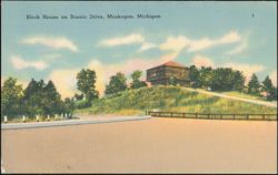 Block House on Scenic Drive, Muskegon, Michigan Postcard