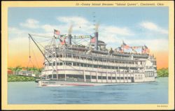 Coney Island Steamer Island Queen, Cincinnati, Ohio Postcard