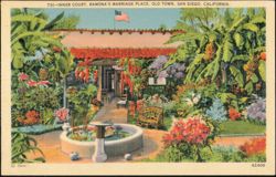 Inner Court, Ramona's Marriage Place, Old Town Postcard