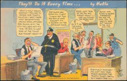 They'll Do It Every Time Cartoon by Hatlo Postcard