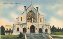 Catholic Church, Liberty, New York Postcard
