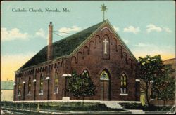 Catholic Church, Nevada, Missouri Postcard