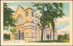 St. Joseph's Cathedral with Spires Removed Postcard