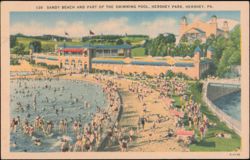 Sandy Beach and Swimming Pool, Hershey Park Postcard